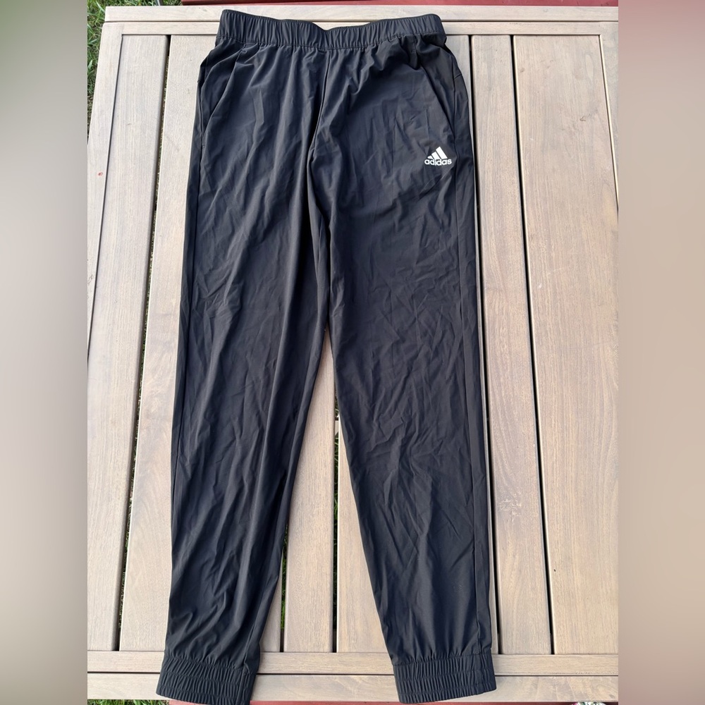 adidas Black Golf Pants with White Logo Tag